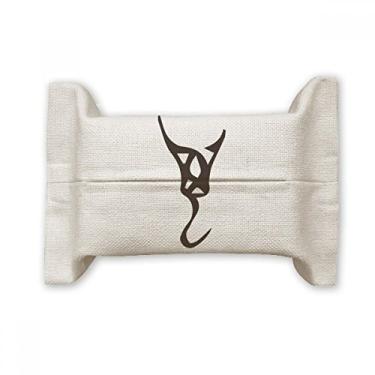 Imagem de Inscrição óssea chinesa sobrenome personagem Wan suporte de capa de papel para lenços faciais saco de linho de algodão