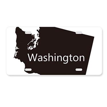 Imagem de DIYthinker Washington, mapa dos Estados Unidos, placa de licença decorativa, aço inoxidável, etiqueta de automóvel