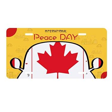 Imagem de Placa de licença Happy Canada Day 4 de julho, folha de bordo, etiqueta para decoração de carro, dia da paz