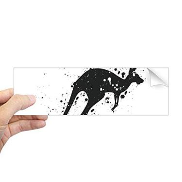 Imagem de DIYthinker Canguru mexicano Adesivo retangular simples preto e branco para janela de notebook
