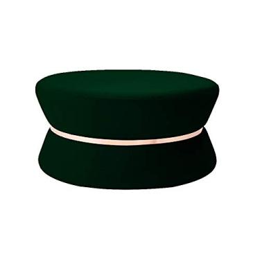 Imagem de Puff Decorativo Sala de Estar 95cm Dhaka Veludo Verde - Gran Belo