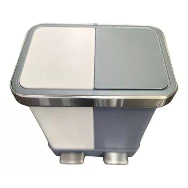 Imagem de Lixeira Dupla Seletiva 20 L Fechamento Sauve - 40x38x29cm