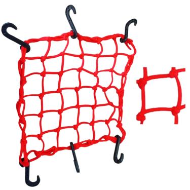 Imagem de Rede Elástica Moto Bagageiro Redinha Aranha Vermelha 35 X 35