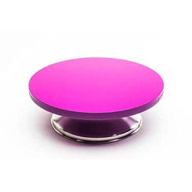 Imagem de Bailarina Violeta 30Cm Prato Bolo Giratório Violeta Mdf