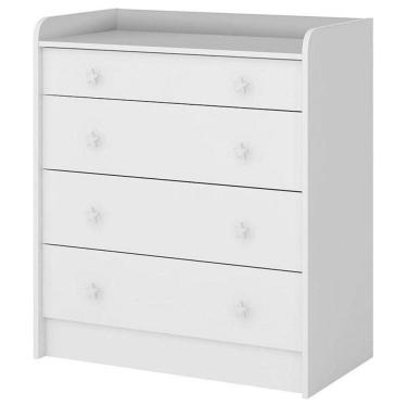 Imagem de Cômoda Infantil Trocador Doce Sonho 4 Gavetas Branco 2523 Qmovi