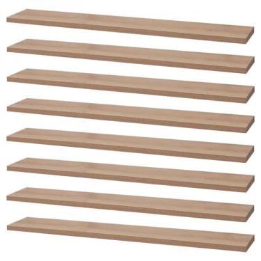 Imagem de Kit 8 Prateleiras Carvalho Suporte Mercado das Prateleiras