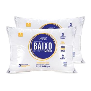 Imagem de Kit 02 Travesseiros Suavity Fibra Siliconizada Extra Macio Baixo Percal De Poliéster Lavive