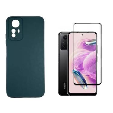 Imagem de Capa capinha Para Xiaomi Redmi Note 12S Anti Impacto Silicone Aveludada + Pelicula de vidro 3D Premium (Elite case) (verde Escuro)