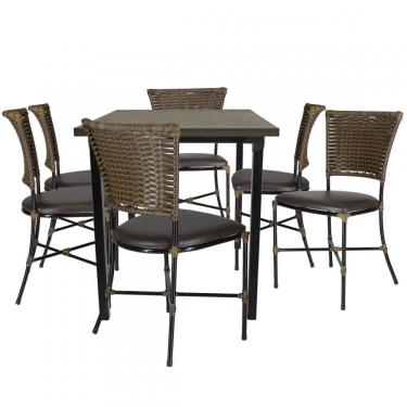 Imagem de Conjunto de Mesa e 6 Cadeiras Gramado para Área Externa e Interna