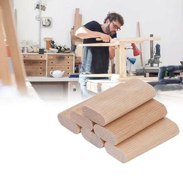 Imagem de Vomeko Rolhas de cavilha de madeira de faia (50 peças), cavilhas para marcenaria, design retangular, emenda de móveis, fabricação de armários, madeira maciça natural. (10 * 24 * 50 mm)