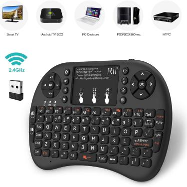 Imagem de Rii i8  Mini teclado sem fio 2.4GHz teclado sem fio com TouchPad para Android TV Box PC  laptop