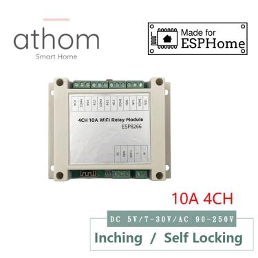 Imagem de ATHOM-ESPHome Módulo De Relé WiFi Interruptor De Polegada  Travamento Automático  Acesso De Entrada