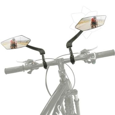 Imagem de AtfArt 2 peças de montagem de guidão de bicicleta HD espelho retrovisor de bicicleta espelhos de bicicleta para guidões espelhos rotativos ajustáveis para bicicleta andar com segurança para acessórios de bicicleta elétrica de ciclomotor Ebike (pacote com 2)