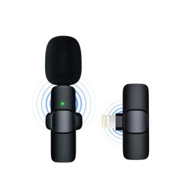 Imagem de Microfone Sem Fio Lapela Compativel com Iphone Entrada Lightning Plug And Play Com Redução de Ruído Condensador Presilha Para Gravações Reuniões Entrevistas Redes Sociais Lives PREMIUM MR UTILITY