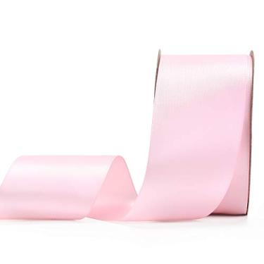 Imagem de Fita de cetim dupla face YAMA – 5 cm 25 jardas para rolo de fitas de embrulho de presente, rosa, 2 Inch 25yds, 1