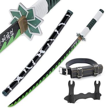 Imagem de Cold Blade Sanemi Sword - Réplica de anime Katana de 104 cm com cinto e suporte - Espada Sanemi com design autêntico