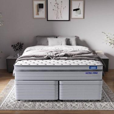 Imagem de Conjunto Base Box e Colchão Queen Ultra Firme Luna Cabecasa Madeiramadeira Cinza