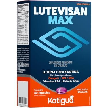 Imagem de Katiguá, Lutevisan Max, Ômega 3 + Vitaminas C & E + Cobre & Zinco, Sem sabor, 60 Cápsulas Soft Gel • 60 doses, Azul