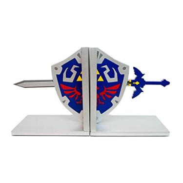 Imagem de Presente Super Aparador de Livros e Jogos Zelda Escudo Link - Madeira MDF, Pintura Laca - Cinza - 1 Peça