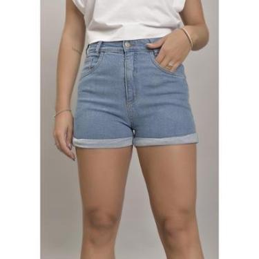 Imagem de Shorts Jeans Mom com Barra Dobrada Feminino Dialogo Jeans-Feminino