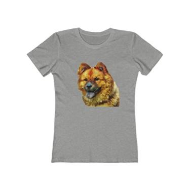 Imagem de Camiseta feminina de algodão torcido Chow 'Chung' da Doggylips, Cinza mesclado, P