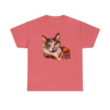 Imagem de Camiseta de algodão pesado unissex Cat Smidget, Seda coral, 3G