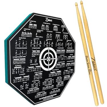 Imagem de Kit Pad Estudo Bateria Praticável 8 Polegadas Ou 20cm Rudimentos Essenciais + Par de Baquetas Classic Series Zaidan's By Spanking (7A)