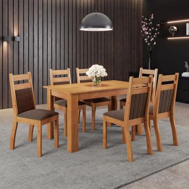 Imagem de Mesa de Jantar 6 Lugares Luanda Bombom - Panorama Móveis