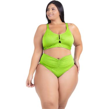 Imagem de Biquini Plus Size Feminino Moda Praia Decote Em U Dourado