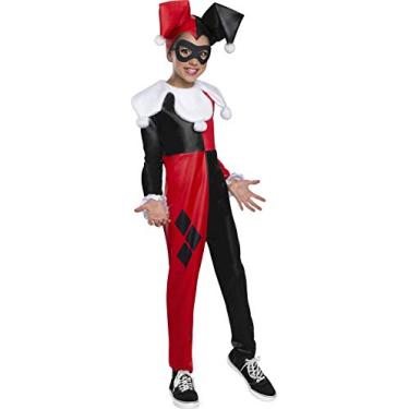 Imagem de Rubie's Child's DC Super Hero Girl's Harley Quinn Costume Jumpsuit, Large, 701812_L, Red