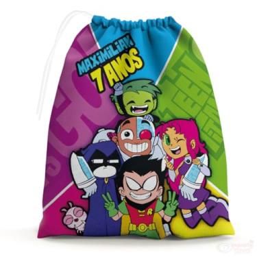 Imagem de Sacolinhas Surpresa Personalizada Tecido Jovens titãs (Sacolinhas 15x20, Unidades, 40)