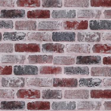 Imagem de KUKANTST Papel de parede de contato com tijolos de pedra autoadesivo removível para decoração de casa à prova d'água 45 cm x 299 cm