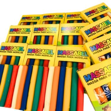 Imagem de 100 Cx Massinha De Modelar 6 Cores Sortidas Lembrancinha Infantil Sacolinha Surpresa