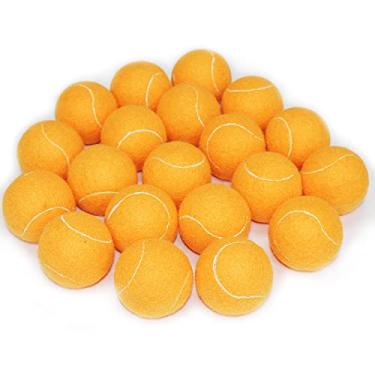 Imagem de URBEST Bolas de tênis avançadas com 20 unidades, bolas de tênis de treinamento para jogadores iniciantes, bolas de brinquedo de cachorro de estimação com bolsa de transporte de malha para bola de