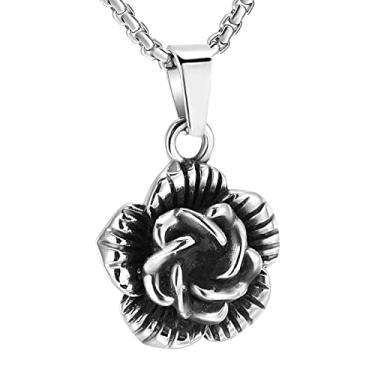 Imagem de Colar de urna para cinzas, pingente de urna memorial mais recente joia funerária joia de cremação de flor de aço inoxidável para entes queridos de cinzas lembrança, 20mm-30mm, metal, aço inoxidável,