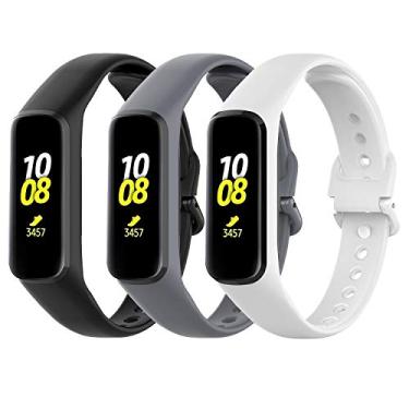 Imagem de LeongLzt Pulseiras de substituição para Galaxy Fit 2 Samsung Galaxy Fit 2, pulseiras de silicone macio Galaxy Fit2 para Samsung Galaxy Fit2 SM-R220, pulseiras inteligentes para mulheres e homens