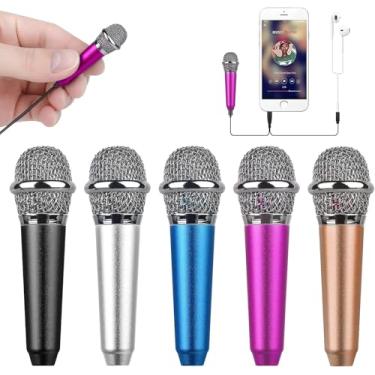Imagem de Uniwit® Mini microfone vocal/instrumento portátil para celular, laptop, notebook, Apple iPhone Sumsung Android com clipe de suporte - vermelho rosa