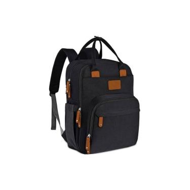 Imagem de Bolsa Mochila Maternidade Donna Laço Bebê LB Kyara Preto