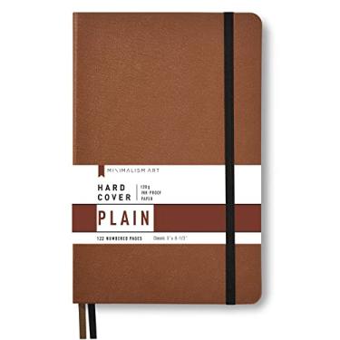 Imagem de Minimalism Art Classic Notebook Journal, Size: 13cm X 21cm , A5, Brown, Plain/Blank Page, 192 Pages, Hard Cover/Fine PU Leather, Inner Pocket, Quality Paper - 100gsm Designed in San Francisco