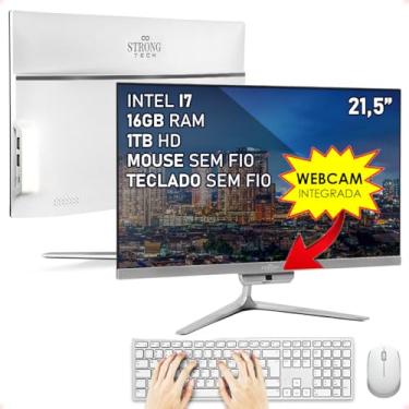 Imagem de Computador Completo All In One Intel Core i7 16GB HD 1TB 21,5" Full HD 4 Núcleos Super Turbo Hdmi Teclado e Mouse Strong Tech