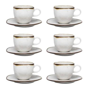 Imagem de Conjunto de Xícara de Chá com Pires 06 Peças Ryo Maresia Oxford