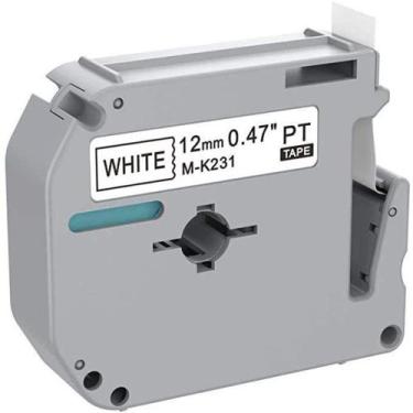 Imagem de Fita Compatível M-231 MK-231 MK-231S Branca 12mm  Rotulador Brother - 