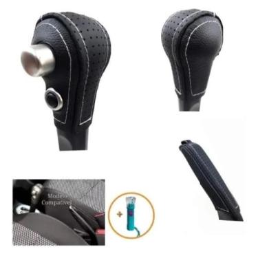 Imagem de Capa Couro Manopla Cambio Automático e Alavanca Freio de Mão Nissan Ve