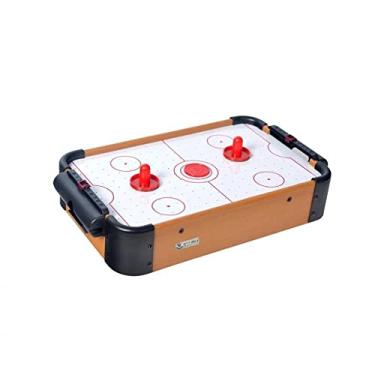 Imagem de Mini Mesa Jogo de AIR HOCKEY à Pilhas Portátil com Marcador Discos Flutuantes e Rebatedores