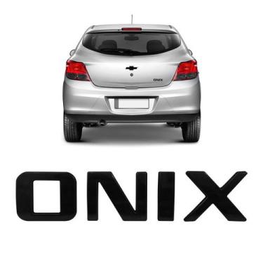 Imagem de Emblema Adesivo Letreiro Onix 2013/2024 Preto Black Piano - Marçon