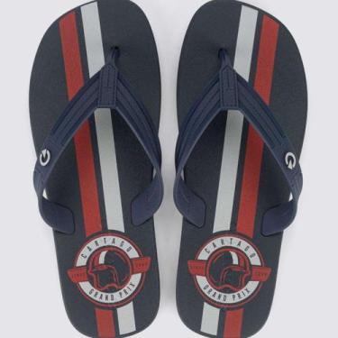 Imagem de Chinelo Grendene Cartago Atlanta II - Masculino, Azul, Vermelho, Cinza