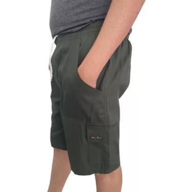 Imagem de Bermuda Masculina Sarja Brim Algodão 4 Bolsos - juc men, Verde, G
