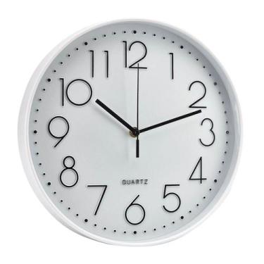 Imagem de Relógio de Parede 30cm Estilo Minimalista Números 5731 - Livon, Branco
