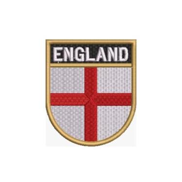 Imagem de BP0176E-001 Bandeira Inglaterra Patch Bordado 6,8×8,0cm (D) Matriz Para Bordar)