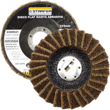 Imagem de Disco Flap com Manta 4.1/2" Grossa Amarela Ideal para Desbaste Lixar P